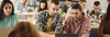 Un gruppo di studenti della scuola professionale studia in autonomia in aula